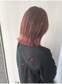切りっぱなし×ピンク