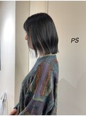 切りっぱなしボブ　アッシュカラー