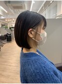 黒髪ぱつっとボブ☆インナーカラー