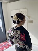 成人式着付け、アップスタイル