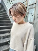 NUDEハイトーン ダブルカラー ハンサムショート大人ショートボブ