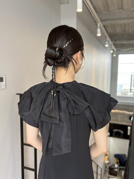 ヌープヘアーアイス(NUUP.hair ici) 20代30代◎結婚式アッシュカラーこなれ大人まとめ髪カチモリ金箔