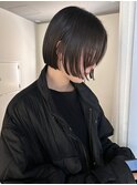 ボブ/カット/暗髪/顔周り/顔周りレイヤー