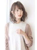 オリーブカラー×セミウェットウェーブ