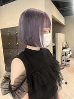 ヘアー アイス ルーチェ(HAIR ICI LUCE) ボブラベンダーカラーパープルカラー前下がりボブ/中西