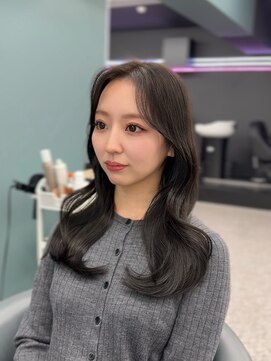 透明感グレージュ×韓国フェイスレイヤー