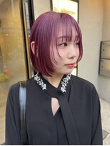 アドネ プライム(adne prime)&nbsp;顔周りカット/ハッシュボブ/ワインレッド/ダスティピンク