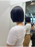 切りっぱなしボブ透明感バイオレットボブ西葛西