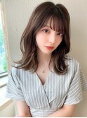 抜け感ラベージュ小顔ワンカールセミディ20代/Silk-lei吉祥寺