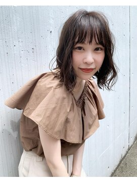 ヨーク(YOKE) YOKE 切りっぱなし ロングボブ グレージュ