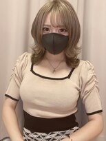 リアイス(Re:ICE) ミニウルフ/くすみブルー/流れるレイヤー/インナーハイライト