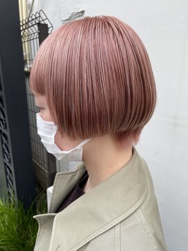 ソイ コンク 下北沢(soi conc) シュートボブ＿ペールピンク＿きりっぱなしボブ＿ブラントカット