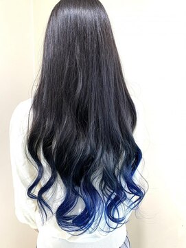 アズール 草加(azule) ビビットブルー グラデーションカラー/ 裾カラー