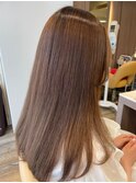 ☆くびレイヤーエモージュデザインカラーシルキーベージュミディ