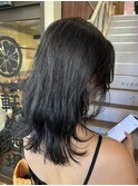 暗め透明感カラー×ブルーブラック