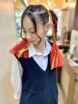 ディア(.eer) 体育祭、お祭りに！ // コーンロウ ４本×ツインテール