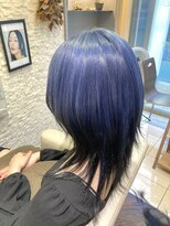 ヴィサージュプラス(VISAGE plus)&nbsp;【デザインカラー】ウルフカット×ブルー×ブラックカラー