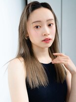 エインアンリー 表参道(AIN.ANLY.) オリーブベージュシンプルストレート長めバングレイヤーロング