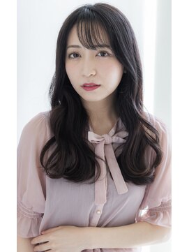 アリエッタ アザブ(ARIETTA AZABU) 大人可愛い韓国式小顔２WAYバングレイヤーカット　黒髪ロング