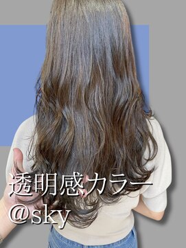 スカイ(SKY) 髪質改善縮毛矯正韓国風レイヤーカットダブルカラーベージュ