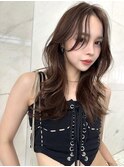 韓国ヘアーハッシュカットレイヤーカットグレージュブリーチ無し