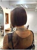 グレージュカラー暗髪カラー透明感カラーブリーチカラーミニボブ
