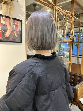 ホーミートウキョウ(HOMIE TOKYO) ボブ/ラベンダーミルクティー/ハイライト/ダブルカラー/前髪