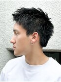 アップバングツーブロックバーバーフェードツイストメッシュ