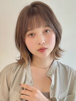 ステアケース 武蔵小杉店(stair:case) くびれボブ大人かわいい外ハネボブオリーブベージュ明るめカラー