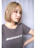 抜きっぱなしブリーチ/グラデーションボブ/大人のメッシュカラー