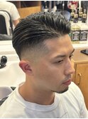 メンズビジネスナチュラルブラック爽やかフェードカット