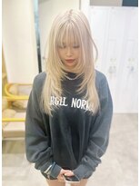 チェレ ブラン 堺東店(Chere brun) バタフライレイヤー×拭きっぱなしブリーチ×ホワイトベージュ