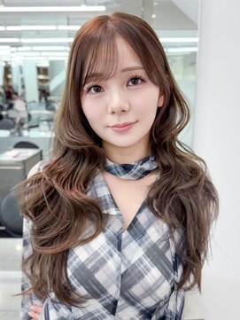 アイティーバイアルバム 松戸店(IT by ALBUM) 顔周りレイヤーココアベージュロング前髪カット小顔_F31180