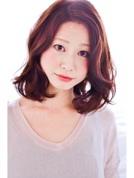 スノッブリコ(snob rico) 【snob rico】ゆるふわカールボブxシアモーブピンク