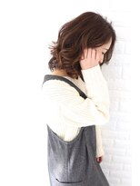 アールヘアーデザイン 千種(r hair design)&nbsp;ランダムパーマ　ブラウンベージュ　ミセス  千種　美容室
