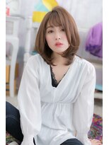 ミック ヘアアンドメイク アップ 駒込店(miq Hair&Make up)&nbsp;伸ばしかけに◎マットブラウン小顔ワンカールミニウルフa1