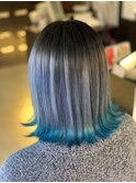#黒髪#ボブルフ#ネビージュ#小顔#ワンレン