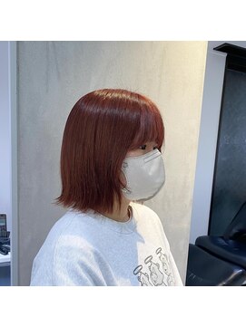 ヨーク(YOKE) 【YOKE】ピンクオレンジ/ハイトーンボブ/暖色カラー