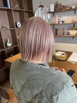 ヘアーアンドライフ ドア(hair&life Door)&nbsp;ピンクベージュ×切りっぱなしボブ