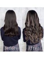 エクステ専門店あるじゃんすー 柏店 ブラック×ホワイトベージュ#エクステ#ゆるふわウェーブ#柏