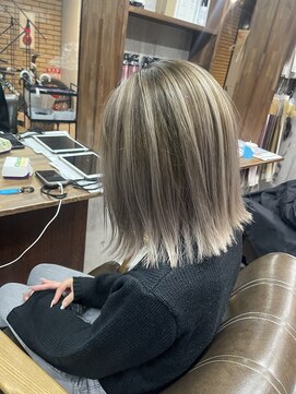 ラフ(LAFF) #バレイヤージュ#グレージュカラー#ボブウルフ#ココアベージュ