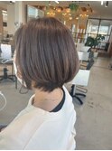大人ショートボブショートインナーカラー丸みショートカット