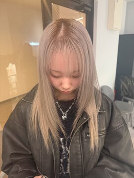 ナンバー 竪町(number+) 透明感抜群♪ダブルカラーブリーチミルクティーベージュ