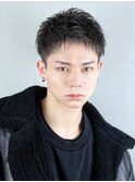 スパイキーショート　ソフトツイストパーマ　アップバング