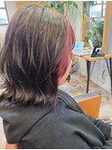 【Agu hair ace 各務ヶ原】ワインレッド×バングインナー