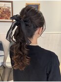 ポニーテール/アレンジポニー/ヘアセット/結婚式