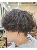波巻きパーマ刈り上げマッシュメンズパーマ眉毛眉カット柏市柏駅
