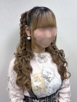 アールエーサロンモノクロ 秋葉原(RA SALON モノクロ)&nbsp;編みたらしハーフツイン×髪リボン