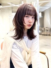 ロマーリ 岡山店(LOMARLIE) ハイレイヤーウルフ20代30代40代ハッシュカットピンクベージュ