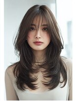 ダル 渋谷/表参道(DAL.)&nbsp;顔周りカットハッシュカットダークブラウンワンホンレイヤー韓国